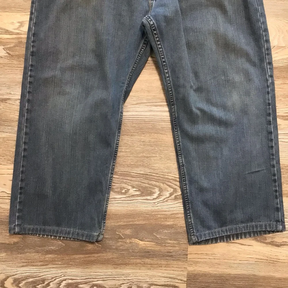 Signature Levi Strauss Cotton Straight Leg Medium Rinse Jeans 42x30